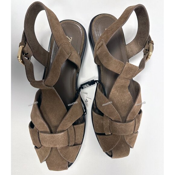 NEW ZARA split leather fisherman sandal 2538 - Picture 3 of 3